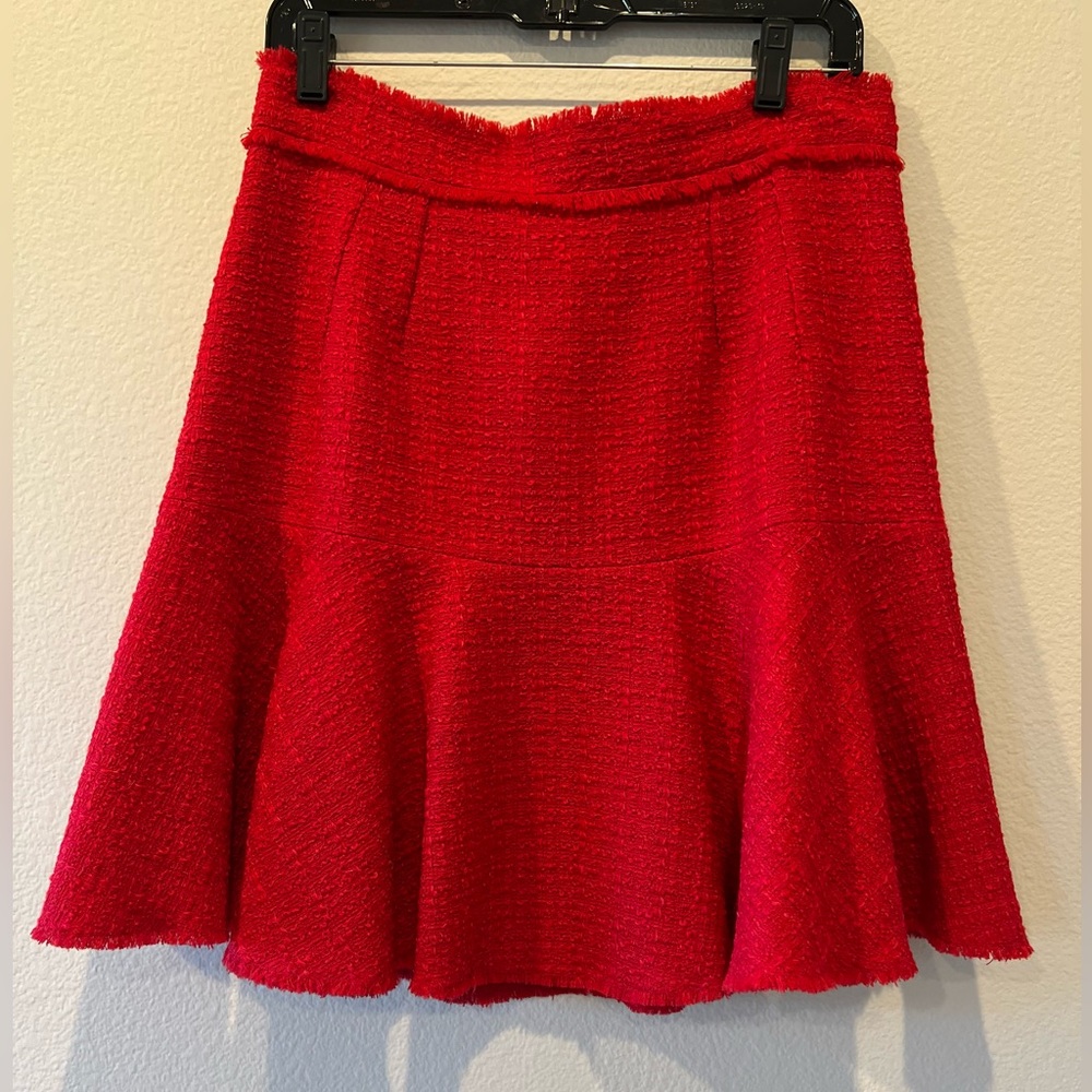 Dolce and Gabbana Red Tweed Skirt